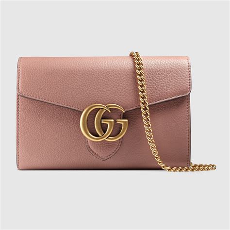 gucci petite marmont leather continental wallet on a chain|gucci marmont leather mini chain bag.